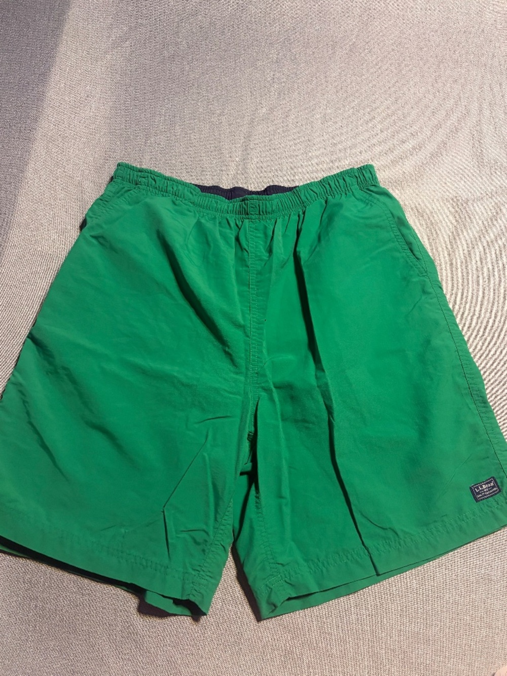 LL Bean Men's VTG 90s Kelly Emerald Green Swimming Trunks Swim Shorts Pockets L